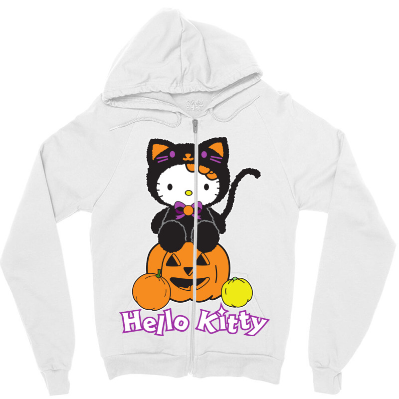 Funny Kitty Halloween Zipper Hoodie | Artistshot