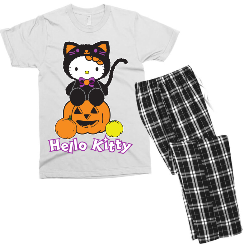 Funny Kitty Halloween Men's T-shirt Pajama Set | Artistshot