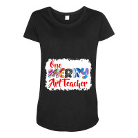 One Merry Art Teacher Christmas Pj Xmas Matching T Shirt Maternity Scoop Neck T-shirt | Artistshot