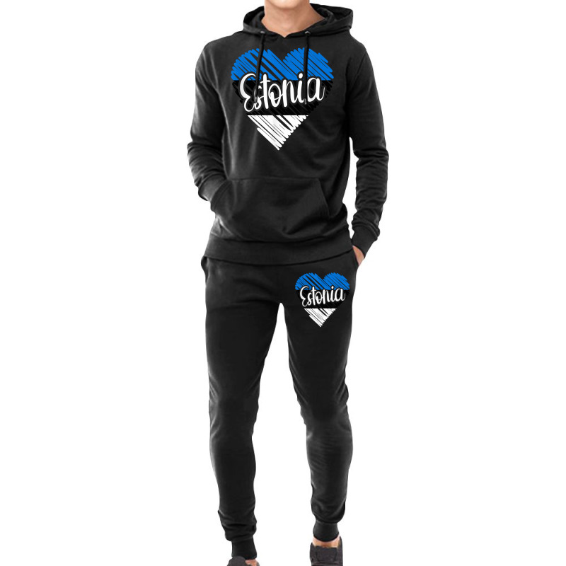 Estonia For Men Estonian Heart Flag For Women Estonia T Shirt Hoodie & Jogger Set | Artistshot