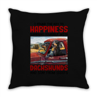 Dachshund Dog I Found Key To Happiness Surround Yourself With Dachshun Throw Pillow | Artistshot