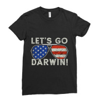 Aviator Sunglasses American Flag Let’s Go Darwin T Shirt Ladies Fitted T-shirt | Artistshot