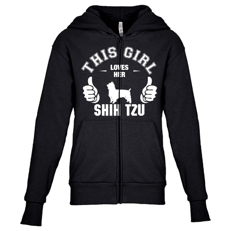 This Girl Loves Shih Tzu Youth Zipper Hoodie by tshiart | Artistshot