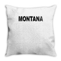 Vintage Montana Bold Black Text Mt Apparel T Shirt Throw Pillow | Artistshot