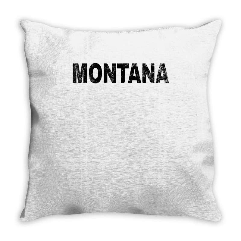 Vintage Montana Bold Black Text Mt Apparel T Shirt Throw Pillow | Artistshot