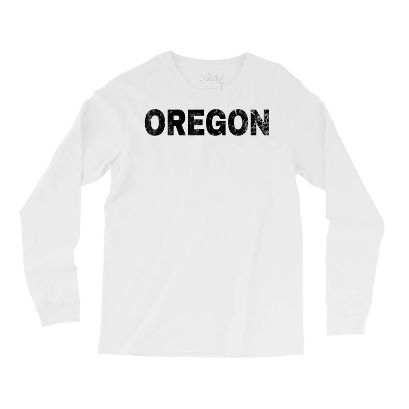 Vintage Oregon Bold Black Text Or Apparel T Shirt Long Sleeve Shirts | Artistshot