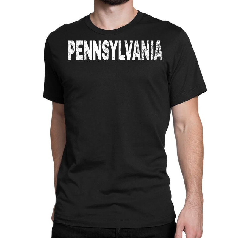 Vintage Pennsylvania Bold White Text Pa Apparel T Shirt Classic T-shirt | Artistshot