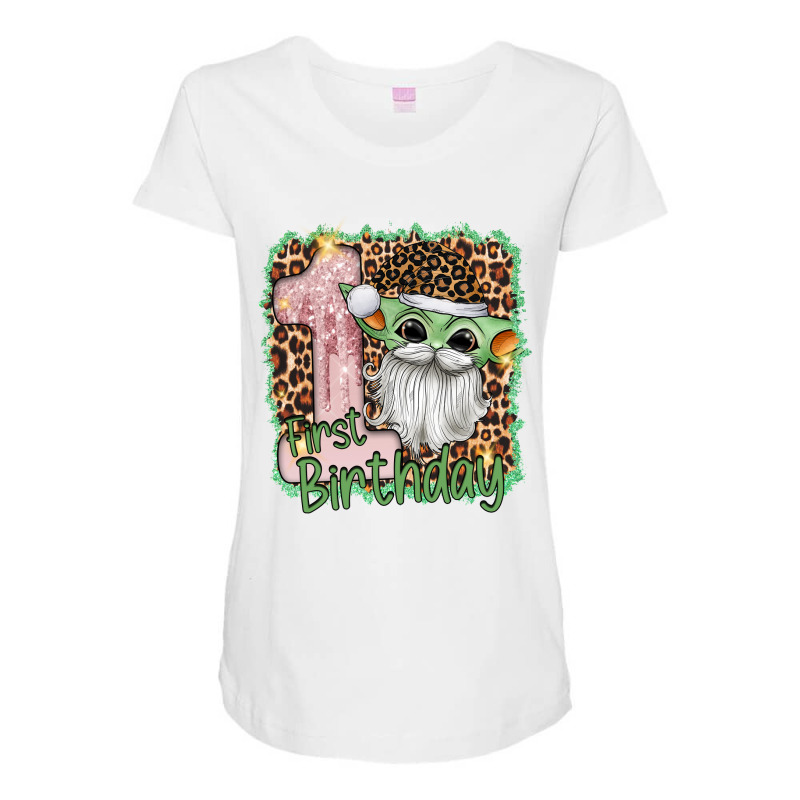First Birthday Yoda Maternity Scoop Neck T-shirt | Artistshot