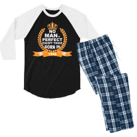 No Man Is Perfect Except Those Born In 1948 Men's 3/4 Sleeve Pajama Set | Artistshot