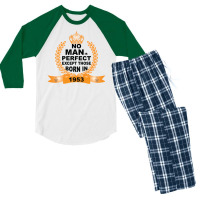 No Man Is Perfect Except Those Born In 1953 Men's 3/4 Sleeve Pajama Set | Artistshot