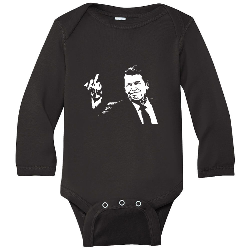 Ronald Reagan Flipping Long Sleeve Baby Bodysuit by lapilune | Artistshot