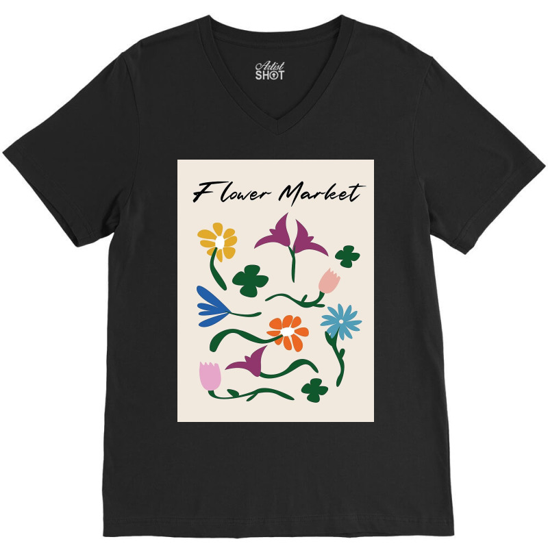 Flower Market V-Neck Tee by Mabel L | Artistshot