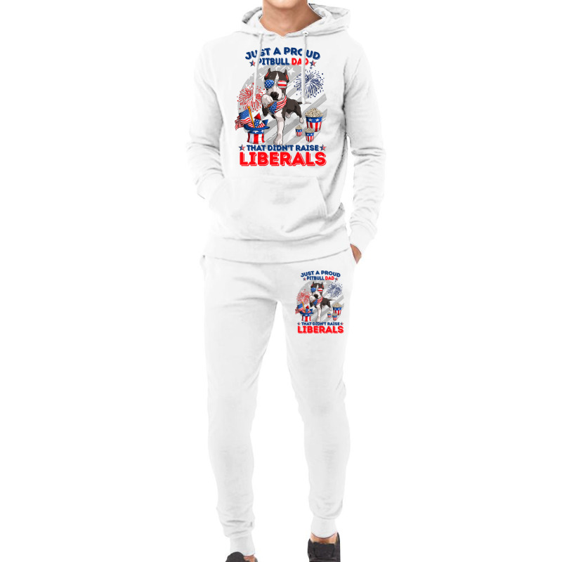 Pitbull Dog Just A Proud Pitbull Dad That Didnt Raise Liberals 4th Jul Hoodie & Jogger Set | Artistshot