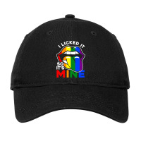 I Licked It So Its Mine Lgbtq Lips Rainbow Lgbt Adjustable Cap | Artistshot