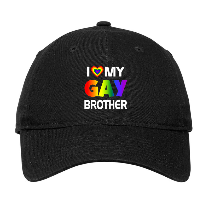 I Love My Gay Brother Lgbt Rainbow Pride Adjustable Cap by GarrickElzea | Artistshot