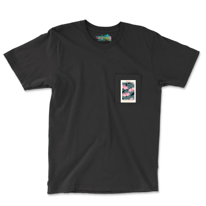 Seoul Flower Market Pocket T-Shirt by Kelly S | Artistshot