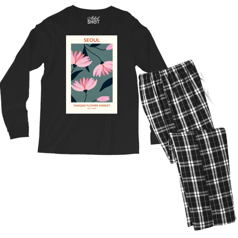 Seoul Flower Market Men's Long Sleeve Pajama Set by Kelly S | Artistshot