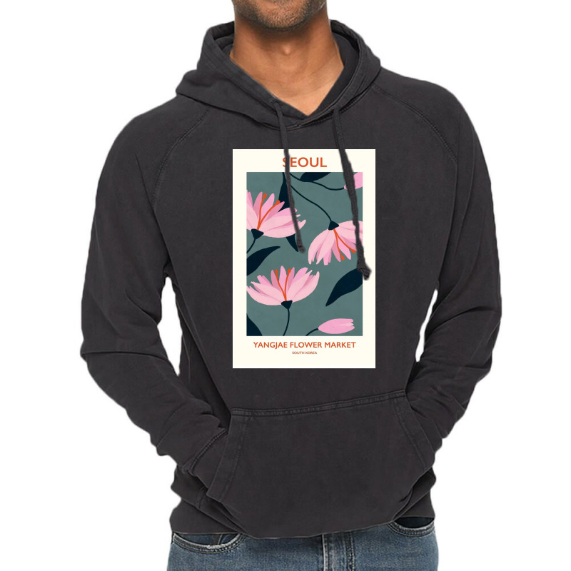 Seoul Flower Market Vintage Hoodie by Kelly S | Artistshot