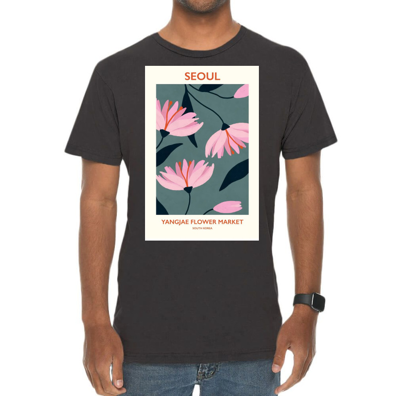 Seoul Flower Market Vintage T-Shirt by Kelly S | Artistshot