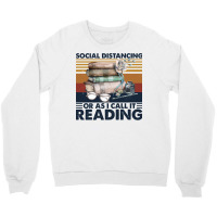 Book Reading Reader Social Distancing Or As I Call It Reading Vintage  Crewneck Sweatshirt | Artistshot