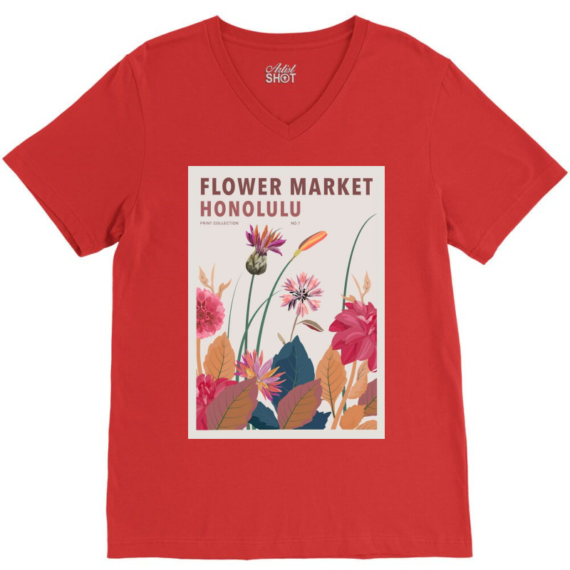 Flower Market Honohulu V-neck Tee | Artistshot