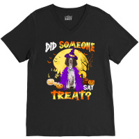 Dog Springer Spaniel Halloween Did Someone Say Treatpng 400 Paw V-neck Tee | Artistshot