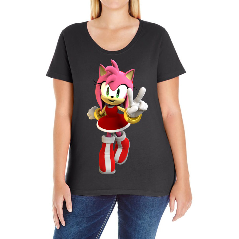 Amy Rose Standing Ladies Curvy T-Shirt by GeorgeDBoyd | Artistshot