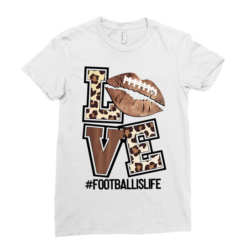 Football Football Love Funny Leopard Football Is Life Sporty 7 Footbal Ladies Fitted T-Shirt by golferu | Artistshot