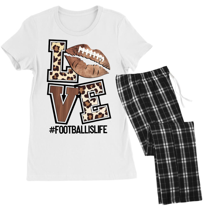 Football Football Love Funny Leopard Football Is Life Sporty 7 Footbal Women's Pajamas Set by golferu | Artistshot