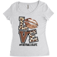 Football Football Love Funny Leopard Football Is Life Sporty 7 Footbal Women's Triblend Scoop T-shirt | Artistshot