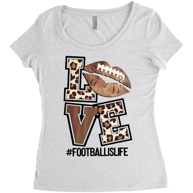 Football Football Love Funny Leopard Football Is Life Sporty 7 Footbal Women's Triblend Scoop T-shirt by golferu | Artistshot