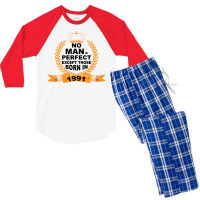 No Man Is Perfect Except Those Born In 1990 Men's 3/4 Sleeve Pajama Set | Artistshot