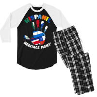 Womens Latin America Latino Pride Hand Hispanic Heritage Month V Neck Men's 3/4 Sleeve Pajama Set | Artistshot