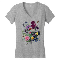 Womens Vintage Botanical Flower Wildflower Garden Botany V Neck T Shir Women's V-neck T-shirt | Artistshot