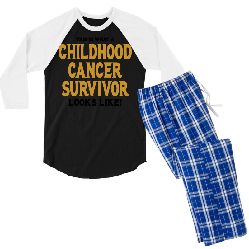 Never Underestimate The Strength Of A Childhood Cancer Warrior Men's 3/4 Sleeve Pajama Set | Artistshot