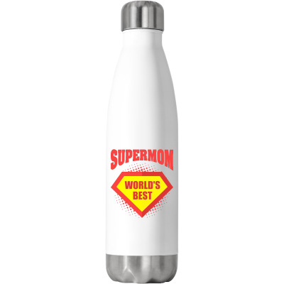 Mom Is My Super Mom Stainless Steel Water Bottle Designed By Warning