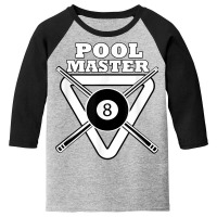 Pool Master Eight Ball   Pool Billiard Table Player T Shirt Youth 3/4 Sleeve | Artistshot