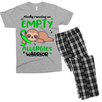 Allergies Awareness T  Shirt Mostly Running On Empty Allergies Warrior Men's T-shirt Pajama Set | Artistshot