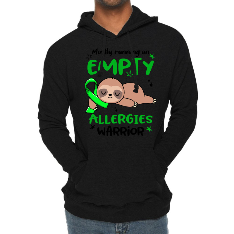 Allergies Awareness T  Shirt Mostly Running On Empty Allergies Warrior Lightweight Hoodie by biscuitsregularly | Artistshot