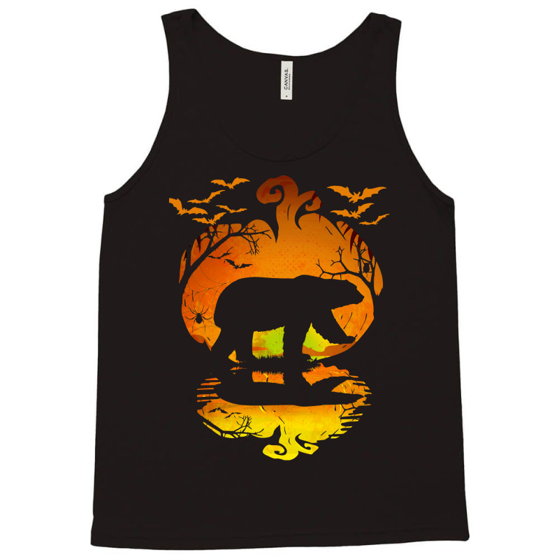 Bear Polar Bear Silhouette Pumpkin Halloween Costume 402 Polar Panda Tank Top by permad | Artistshot