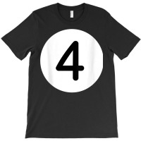 Purple Pool Ball Number Four Back Print T Shirt Billiards 4 T-shirt | Artistshot