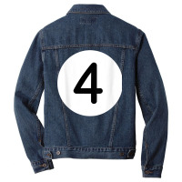 Purple Pool Ball Number Four Back Print T Shirt Billiards 4 Men Denim Jacket | Artistshot