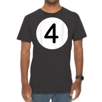 Purple Pool Ball Number Four Back Print T Shirt Billiards 4 Vintage T-shirt | Artistshot