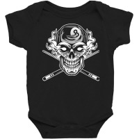 Skull Billiards Snooker Billiard 8 Ball Player Cue Sports T Shirt Baby Bodysuit | Artistshot