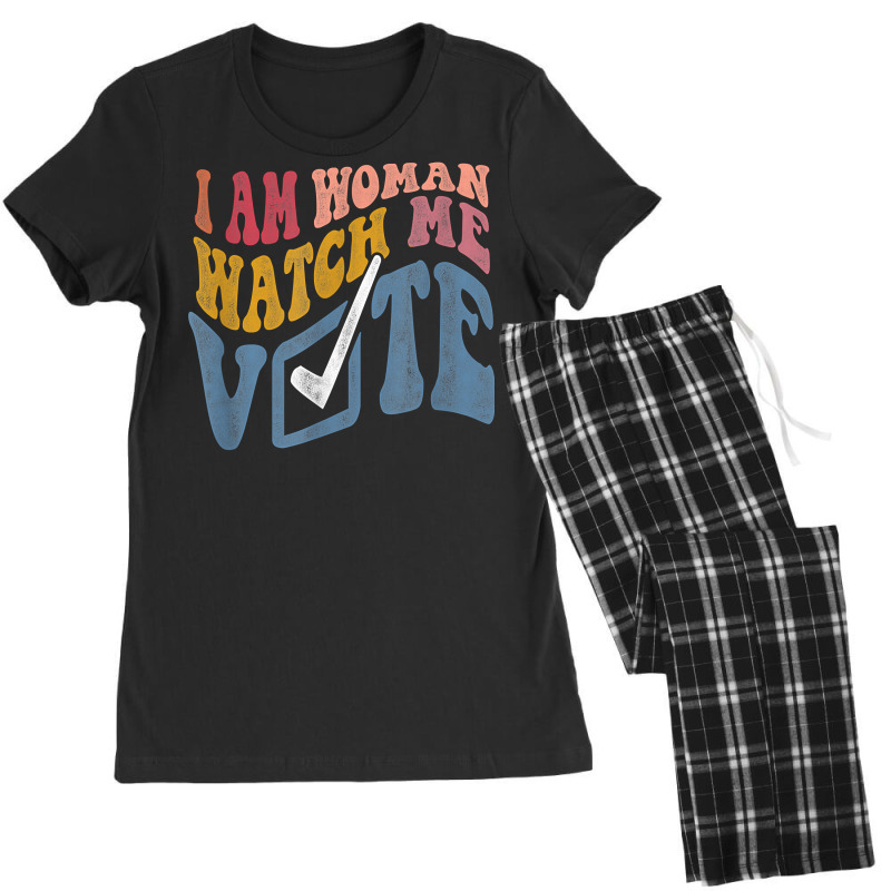 I Am Woman Watch Me Vote 2022 Blue Wave Vote T Shirt Women's Pajamas Set by hustonfkobar3 | Artistshot