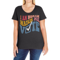 I Am Woman Watch Me Vote 2022 Blue Wave Vote T Shirt Ladies Curvy T-shirt | Artistshot