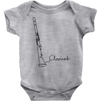 Clarinet Player Music Orchestra Design One Line Clarinet T Shirt Baby Bodysuit | Artistshot