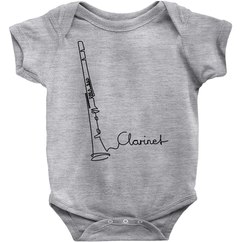 Clarinet Player Music Orchestra Design One Line Clarinet T Shirt Baby Bodysuit | Artistshot