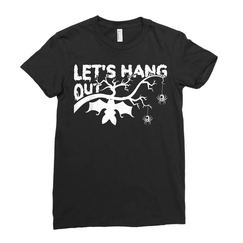 Let's Hang Out Scary Vampire Bat Halloween T Shirt Ladies Fitted T-Shirt by yepesfoloudeni | Artistshot