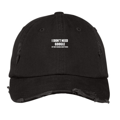 I Don't Need Google Distressed Cap Designed By Luckytees